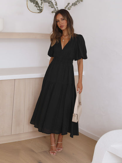 Robe maxi à col en V