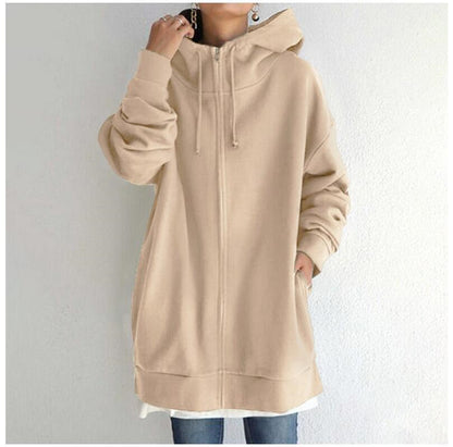 Manteau Sweatshirt à capuche en polaire avec fermeture éclair