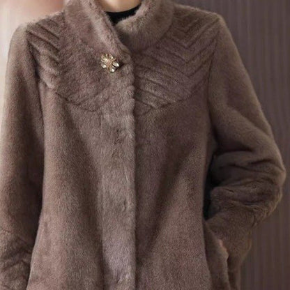 Manteau en velours de vison pour mère capricieuse