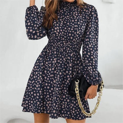 Robe à manches lanternes avec imprimé dalmatien