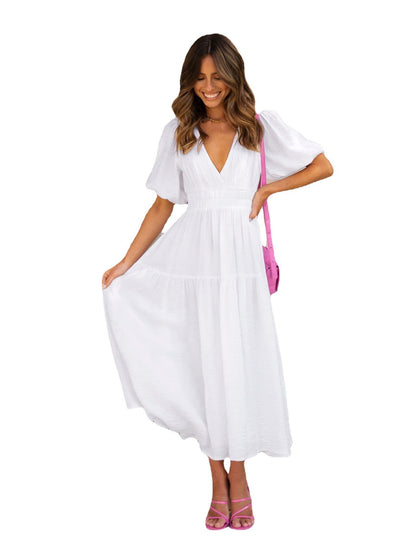 Robe maxi à col en V