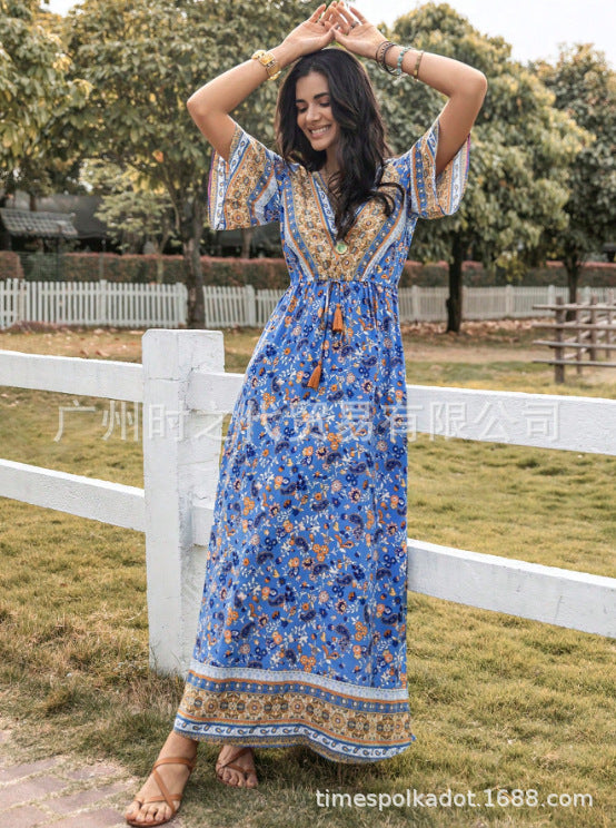 Robe bohème élégante à fleurs