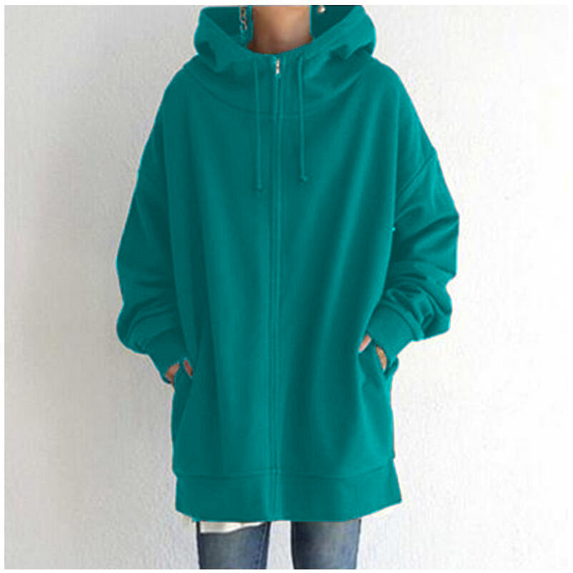 Manteau Sweatshirt à capuche en polaire avec fermeture éclair