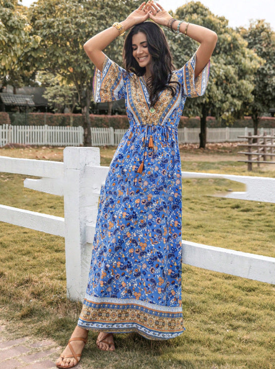 Robe bohème élégante à fleurs