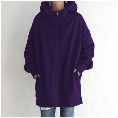 Manteau Sweatshirt à capuche en polaire avec fermeture éclair