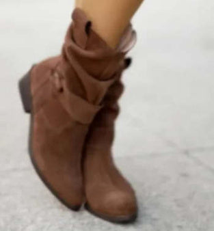 Grande Taille Bottes Courtes Européen Et Américain Style Bout Rond En Métal