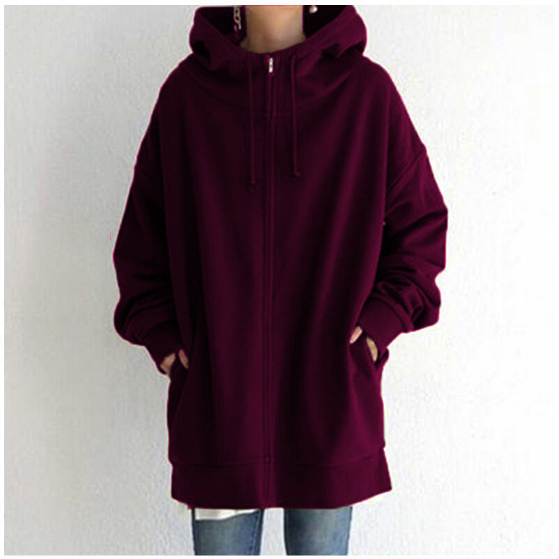 Manteau Sweatshirt à capuche en polaire avec fermeture éclair